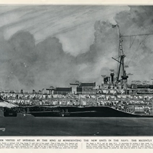 Cruiser Southampton at Spithead by G. H. Davis