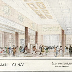 Cunard White Star Line RMS Queen Mary - The Main Lounge