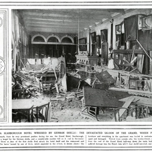 Damage inside a building, Scarborough, WW1