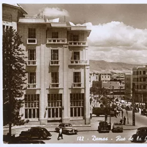 Damascus, Syria - Rue de la Gare and the Orient Palace Hotel