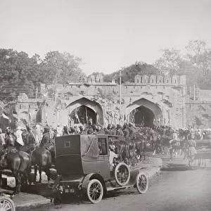 Delhi Durbar, probably 1911, . motor cars Cashmere, Kashmir Gate