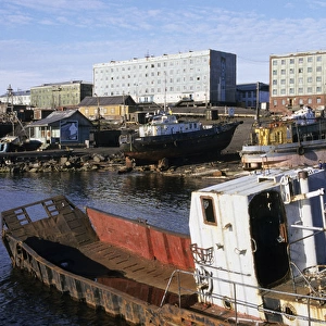 Desolation at sea-port Dikson, Arctic Russia