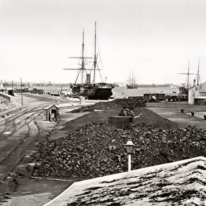 Docks, port. harbour, Alexandria, Egypt, c. 1880 s