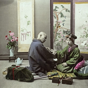 Doctor and geisha patient, Japan