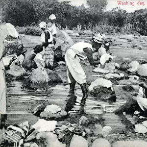 Dominica, Caribbean - laundry in the river