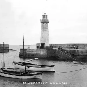 Donaghadee Lighthouse and Pier Print - Early 1900s