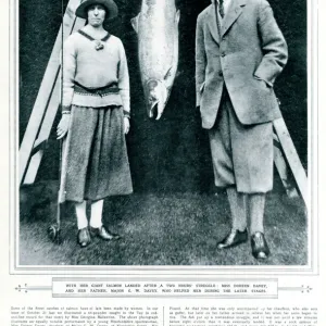 Doreen Davey with record-breaking Wye salmon 1923