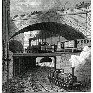 Double tunnel near Farringdon Street Station, London