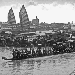 Dragon boat on the water, China