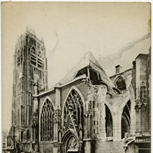 Dunkirk, France - exterior of Saint Eloi Church, WW1