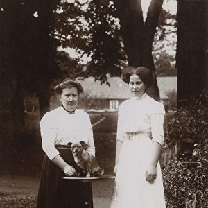 Edwardian women with dog