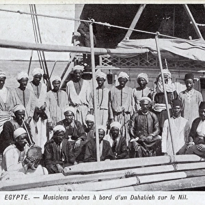 Egypt - Arab Musicians on board a Dahabeah - River Nile