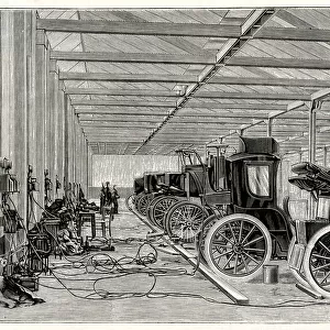 Electric cars, Clement factory, Levallois-Perret, Paris 1898
