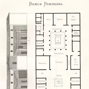 Elevation and floor plan of a house in Pompeii