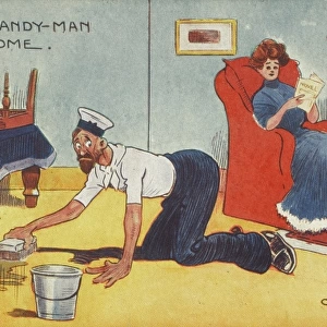 Emancipated Woman - Husband doing chores