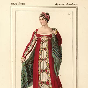 Evening ball gown, Napoleonic era, 1808