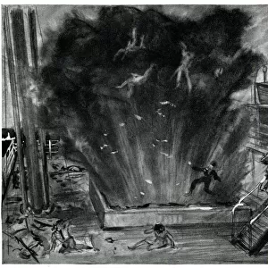 Explosion of a hatch on the Athenia, September 1939