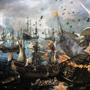 The Explosion of the Spanish Flagship during the Battle of G