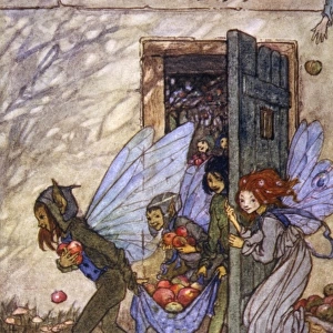Fairies stealing fruit