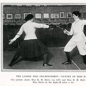 Fencing - the Ladies Foil Championship - Miss Hall wins