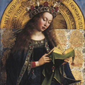 The Ghent Altarpiece Print: Virgin Mary, Flemish Oil on Wood The Ghent Altarpiece Print: Virgin Mary, Flemish Oil on Wood