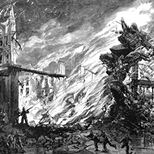 Fire in Clerkenwell, London, 1885