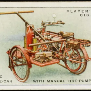 Fire-Fighting Motorcycle Print 1910