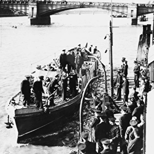 Fireboat Massey Shaw returning after Dunkirk, WW2