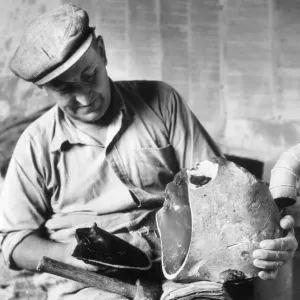 The Flint Knapper Print, Brandon, Suffolk, 1950s The Flint Knapper Print, Brandon, Suffolk, 1950s