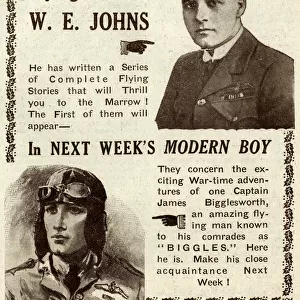 Flying Officer W E Johns - Biggles stories in Modern Boy