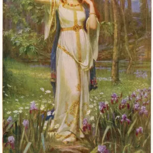 Freyja Print: Norse Goddess with Necklace
