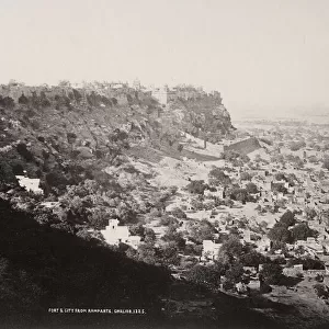 Fort and city from the ramparts, Gwalior, India
