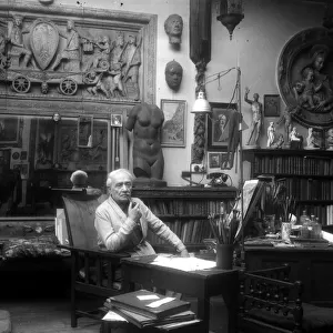 Fortunino Matania in his studio