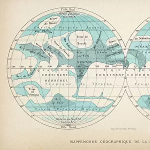 French map of the planet Mars