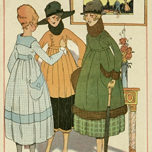 Three Frenchwomen in fashionable outfits, WW1
