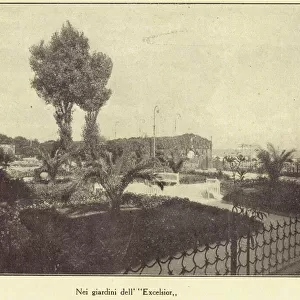 The garden of the Excelsior Hotel, Lido, Venice, 1924