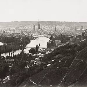General view of the city of Rouen from Bonsecours, France