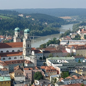 General view of Passau, Lower Bavaria, Germany