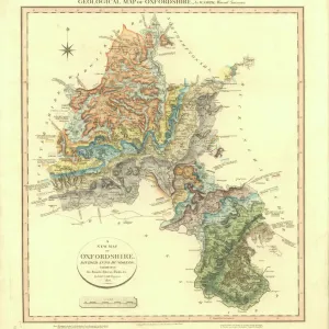 Geological Map of Oxfordshire Print by William Smith Geological Map of Oxfordshire Print by William Smith