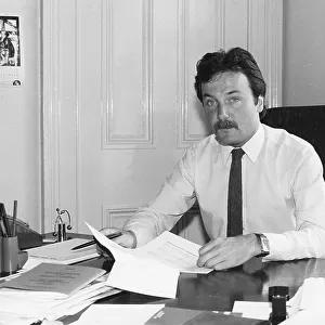 George Galloway, British left-wing politician, at his desk
