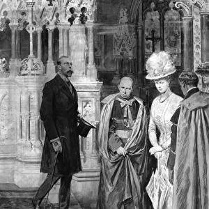George V and Queen Mary with clergymen