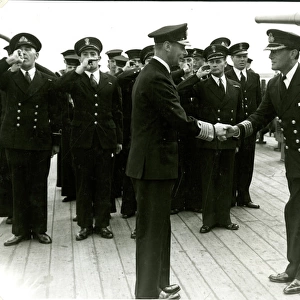 George VI aboard HMS Duke of York, Scapa Flow, WW2