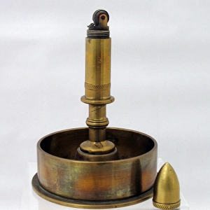 German 77mm shell case base - mounted brass lighter