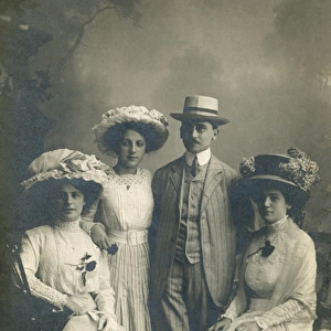German family group in studio portrait