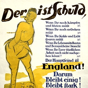 German poster, England is to blame, WW1