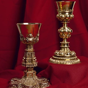 Gilded silver chalices. 15th century. Diocesan Museum. Calat
