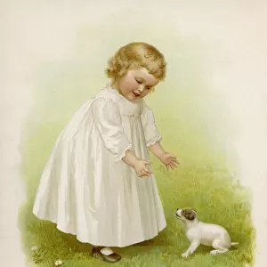 GIRL AND PUPPY C1890