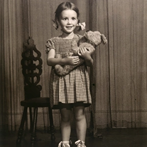 Girl with Teddy 1930S
