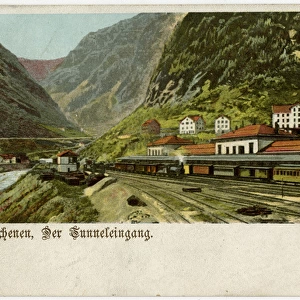 Goschenen, Switzerland - Entrance to the Gotthard Tunnel