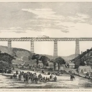 Crumlin Viaduct Print: Victorian Train Passage in Wales Crumlin Viaduct Print: Victorian Train Passage in Wales